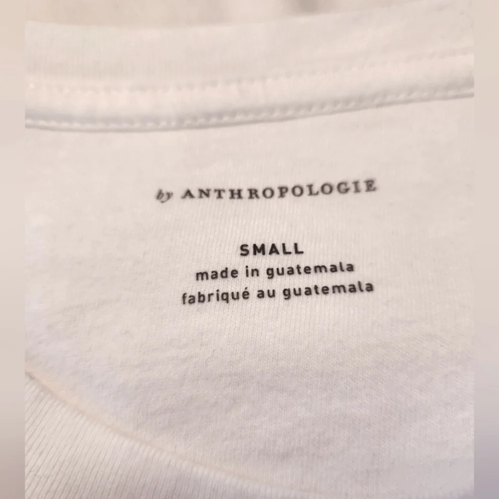 NWT || ANTHROPOLOGIE || Zebra Palm Tree graphic T, white/blue, sz S - Picture 7 of 7